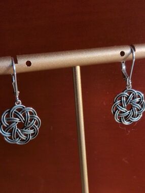 Sterling Silver Drop Earrings with  Celtic  Knot Design